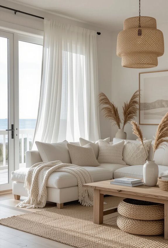 sheer linen curtains for coastal