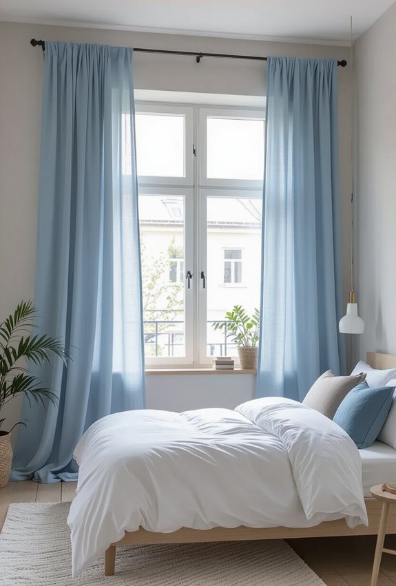 sheer navy curtains with lining