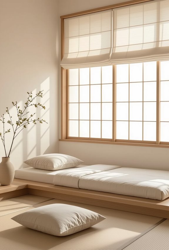 sheer noren with bamboo