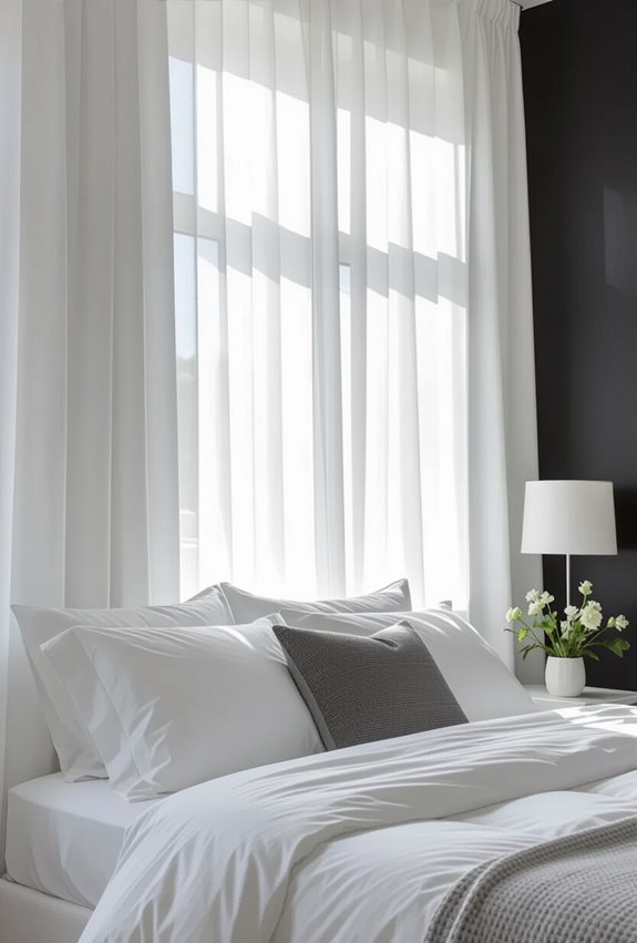 sheer white curtains soften