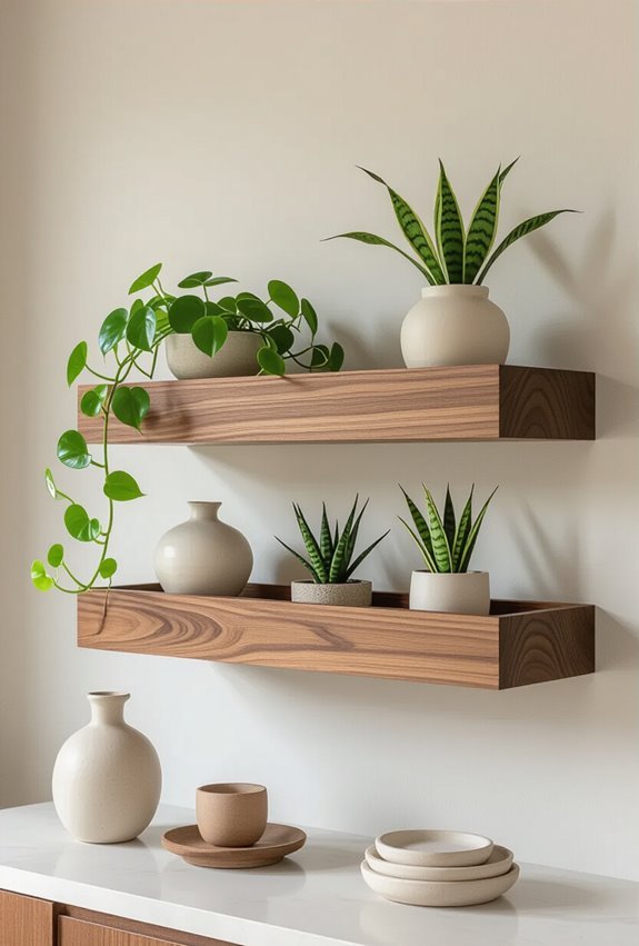 shelved planters with drainage