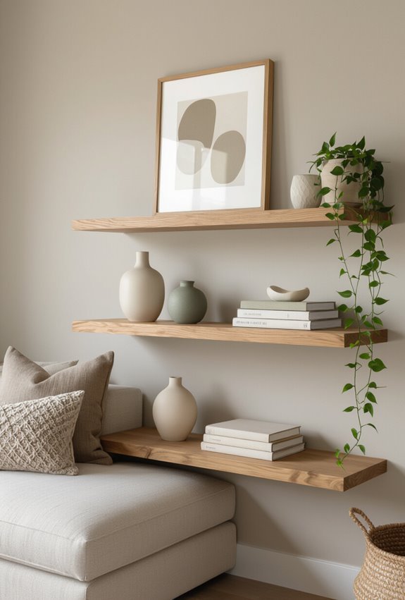 shelves create curated focal points