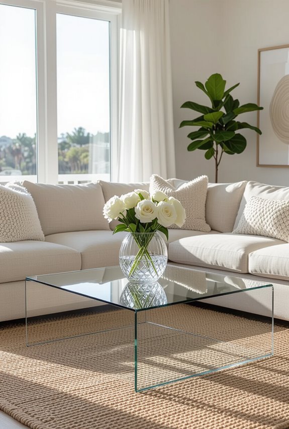 shimmering glass and crystal accents