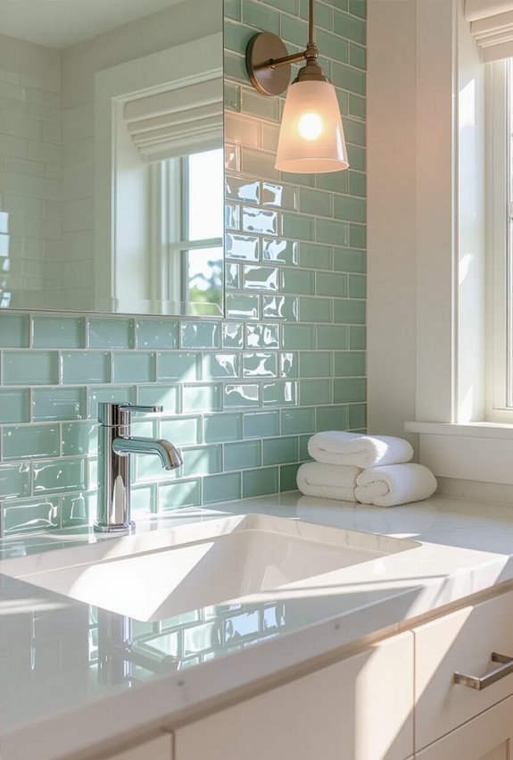 shimmering glass tile accent