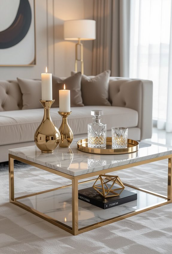 shimmering metallic accents for luxury
