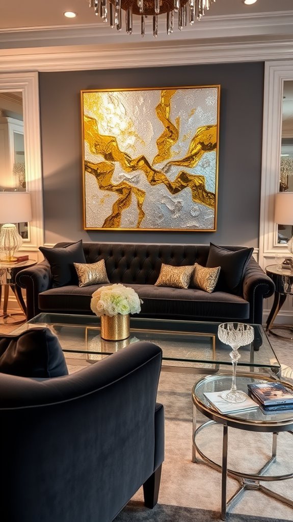 shimmering metallic art pieces