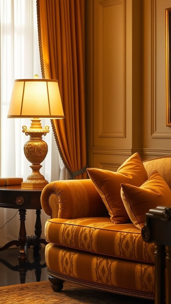 shiny decorative gold lamps