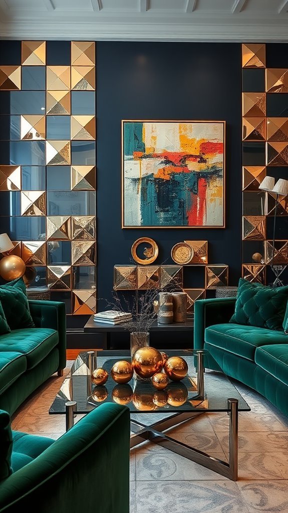 shiny decorative metallic elements