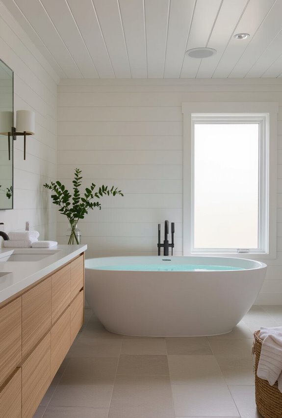 shiplap ceiling draws upward