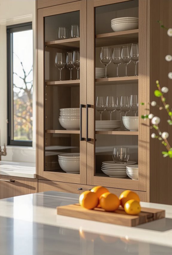 showcase cabinet contents with glass