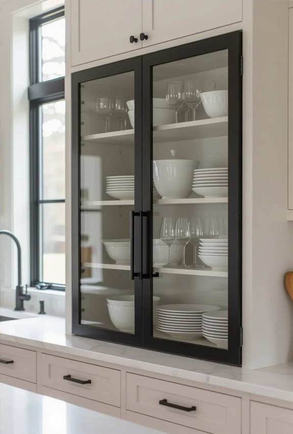showcase heirlooms with glass front cabinetry