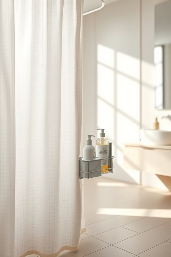 shower curtain with pockets