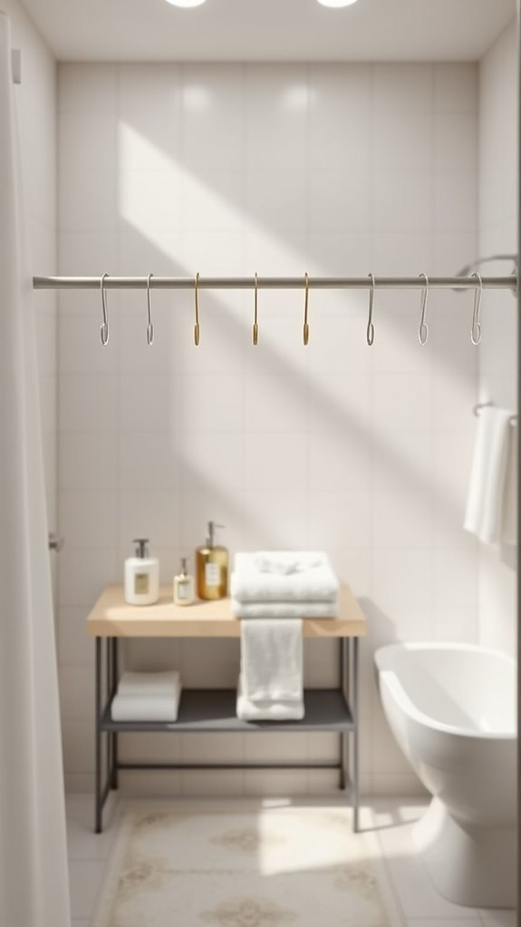 shower hooks for organization