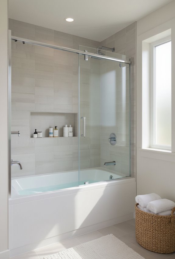shower tub combo with sliding doors