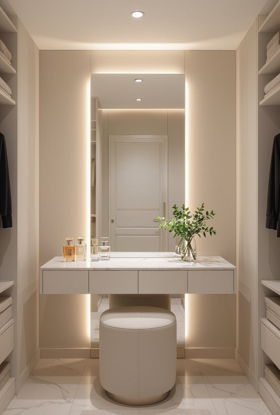 side mounted vertical mirror lighting