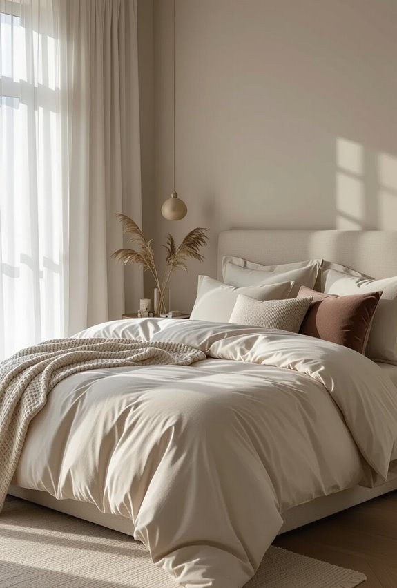 silk duvet with monogrammed shams