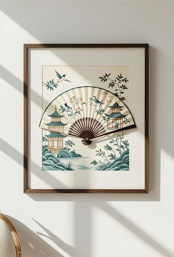 silk mounted antique lacquer fans