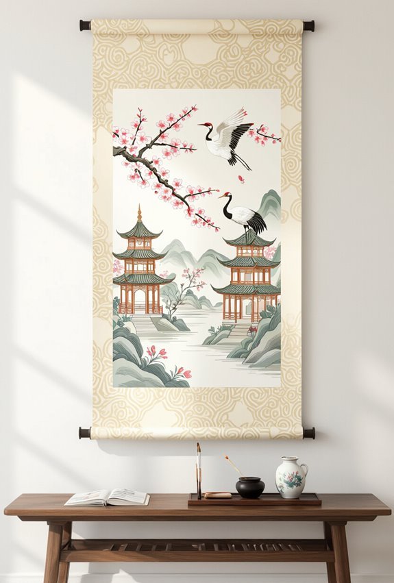 silk scrolls traditional motifs