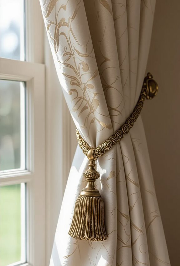 silk tassels with sculpted finials