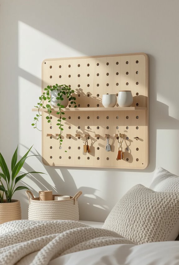 simple painted pegboard organizer