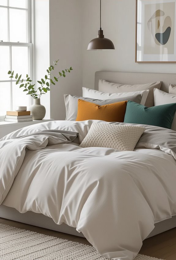 single color duvet complementary pillows
