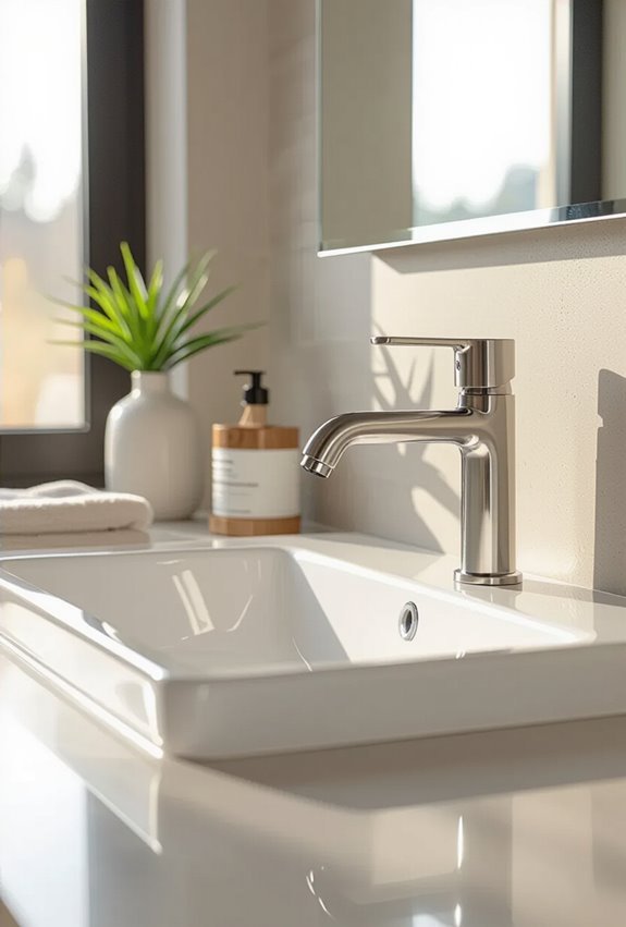 single lever faucets with support