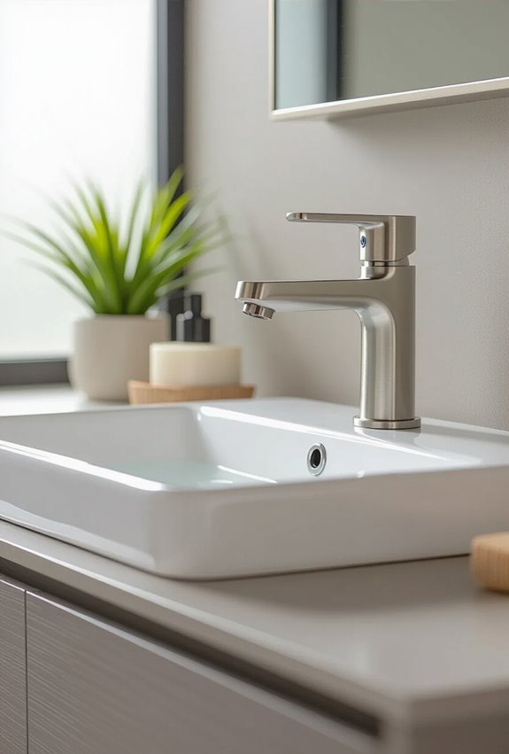 single lever one handed faucet control