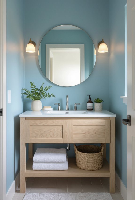 sky blue coastal wood warmth