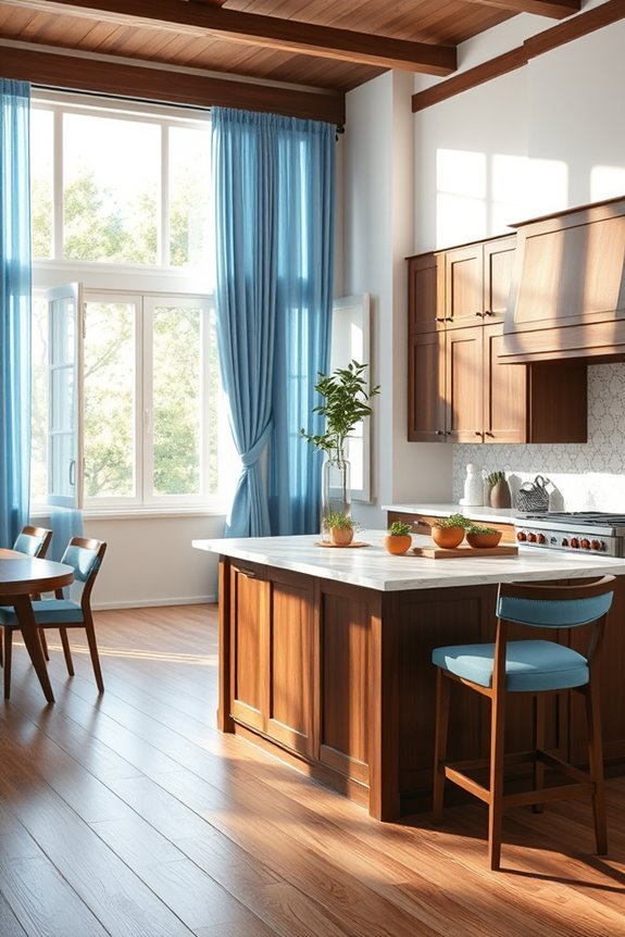 sky blue kitchen elegance