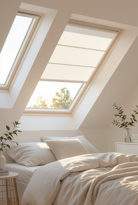 skylight blinds with diffusers