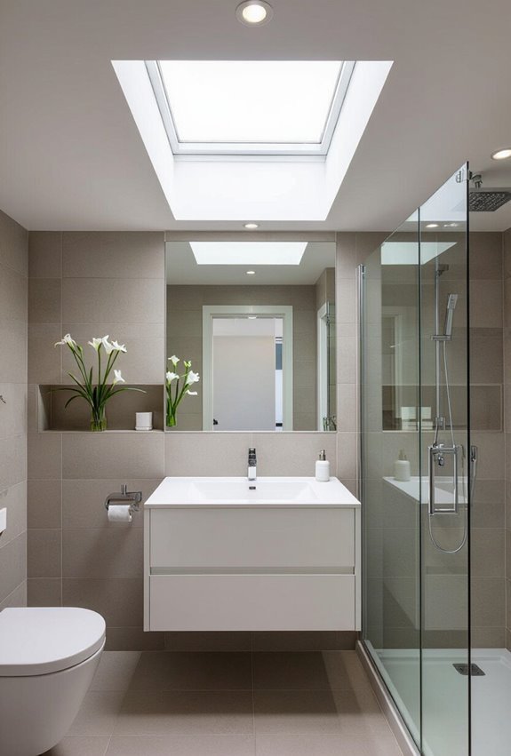 skylight enhanced bright private ensuite