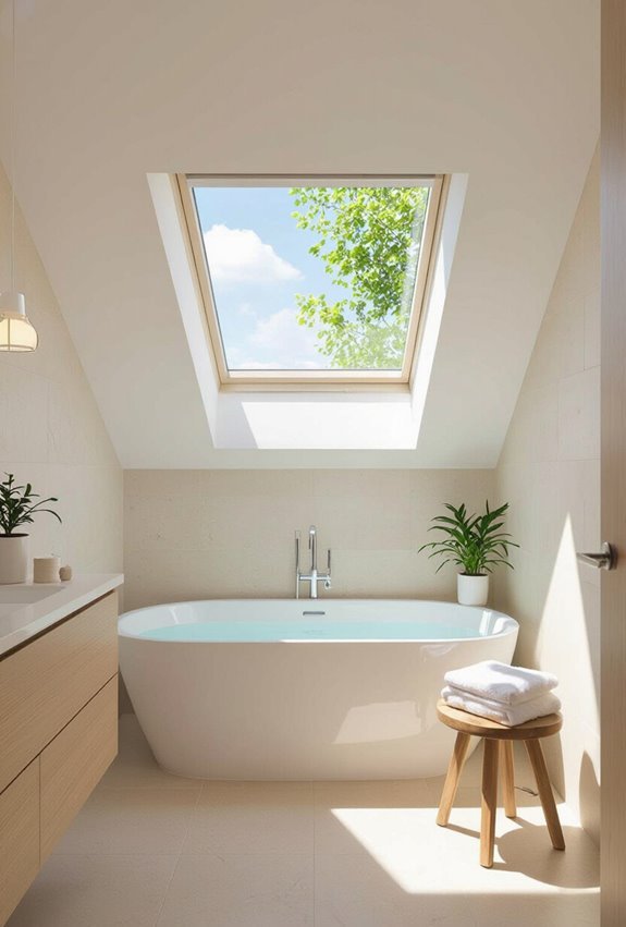 skylight vent enhances attic bathroom
