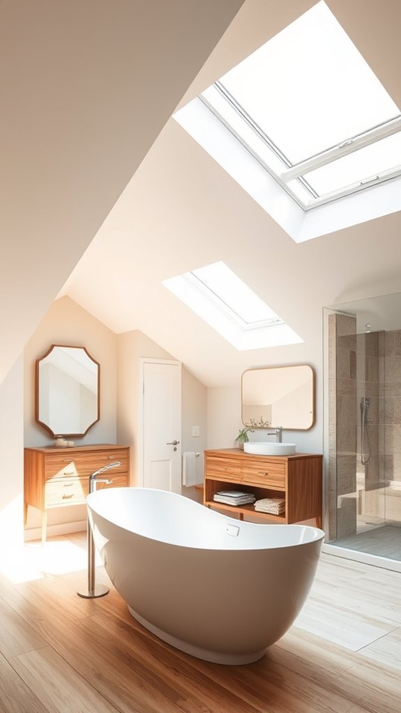 skylights enhance bathroom brightness
