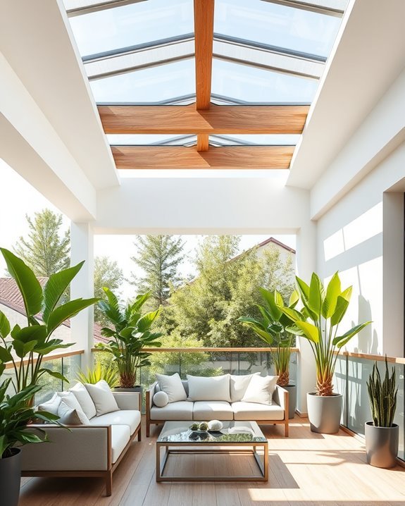 skylights enhance outdoor ambiance