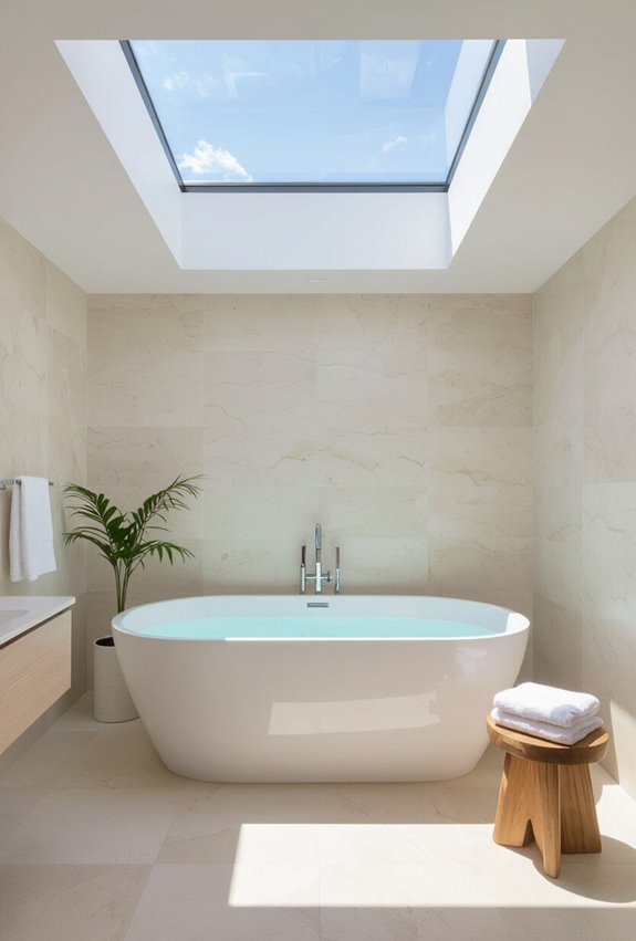 skylights for privacy and ambiance