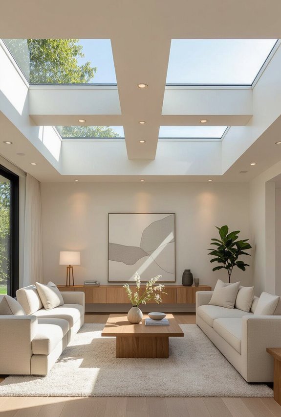 skylights with diffused glare control