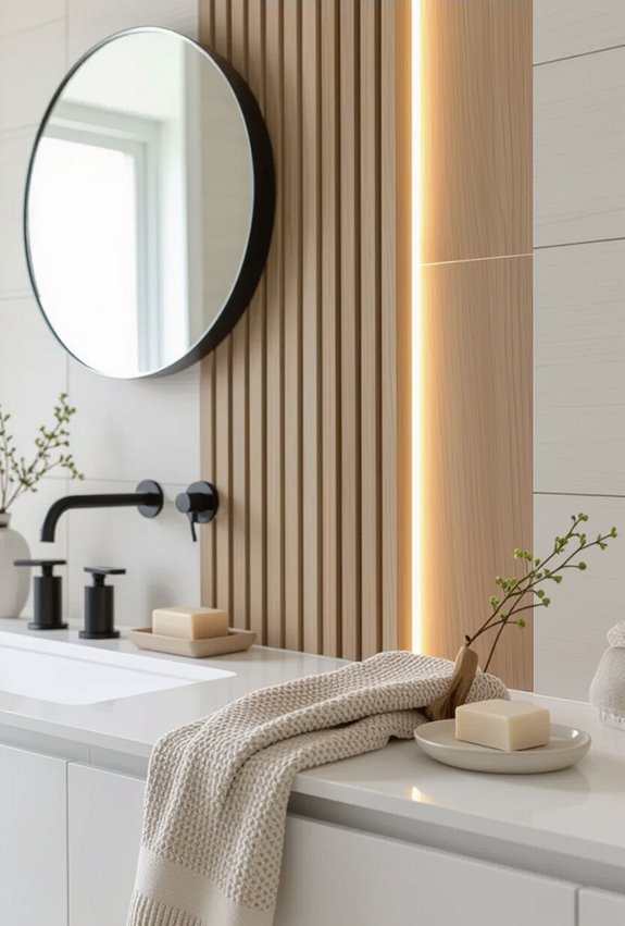 slatted wood with concealed led