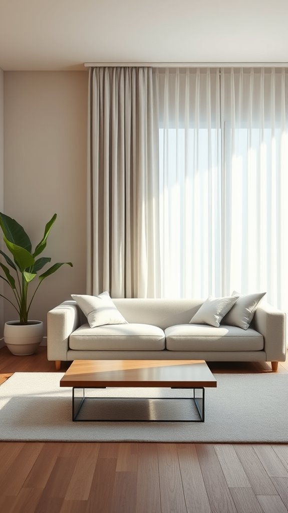 sleek airy neutral curtains