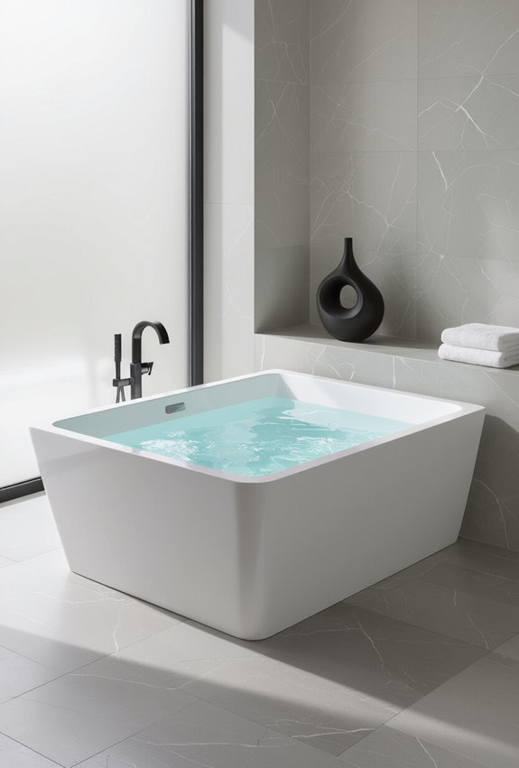 sleek angular modern bathtub design