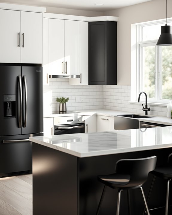 sleek black appliance aesthetics