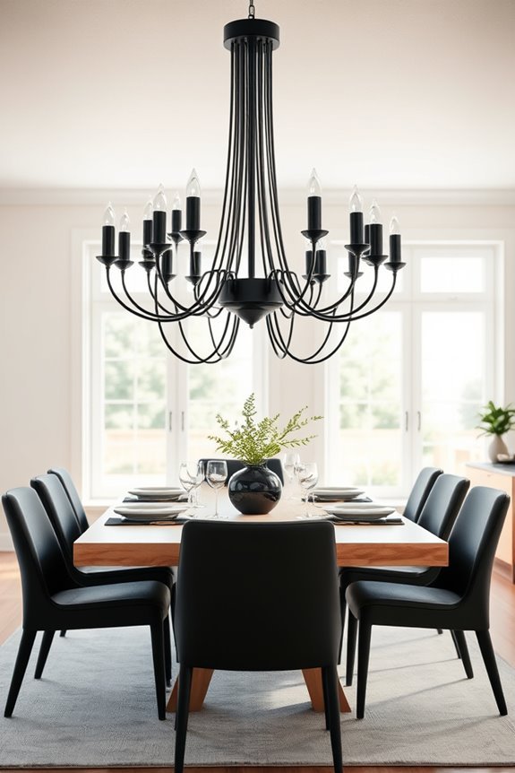 sleek black chandelier elegance