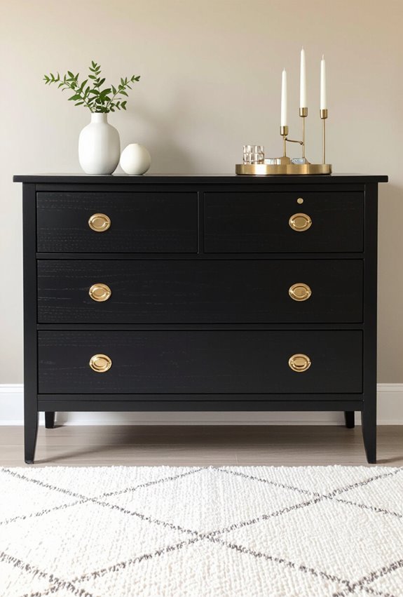 sleek black dresser makeover