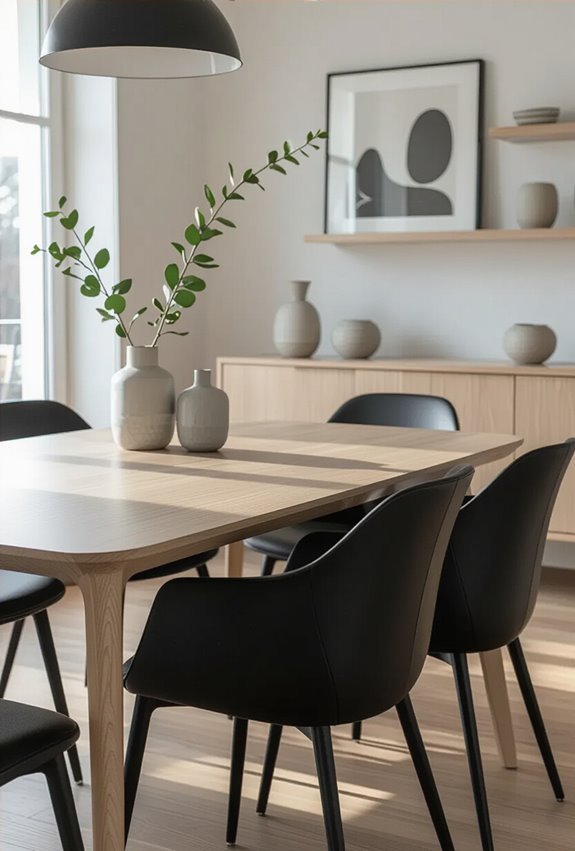 sleek black painted chairs