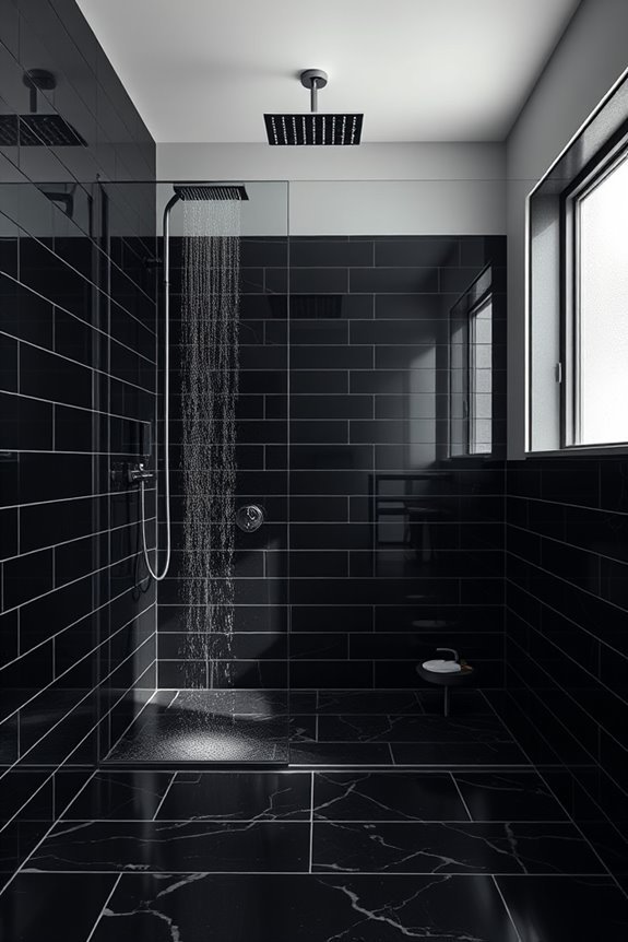 sleek black tile elegance