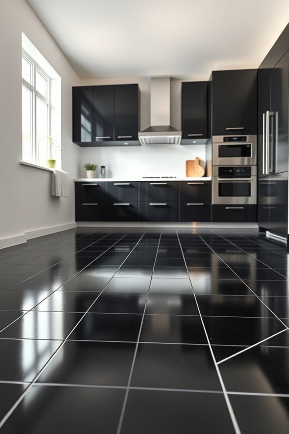 sleek black tile elegance