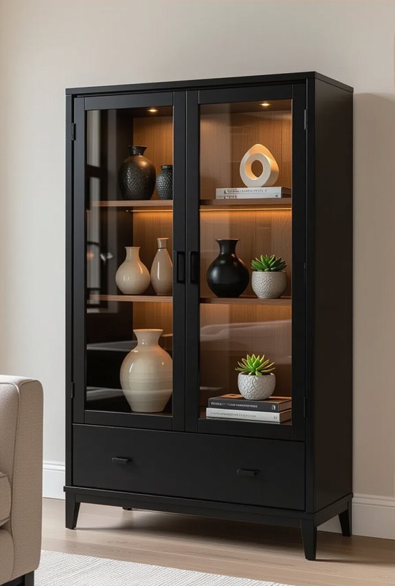 sleek compact black display