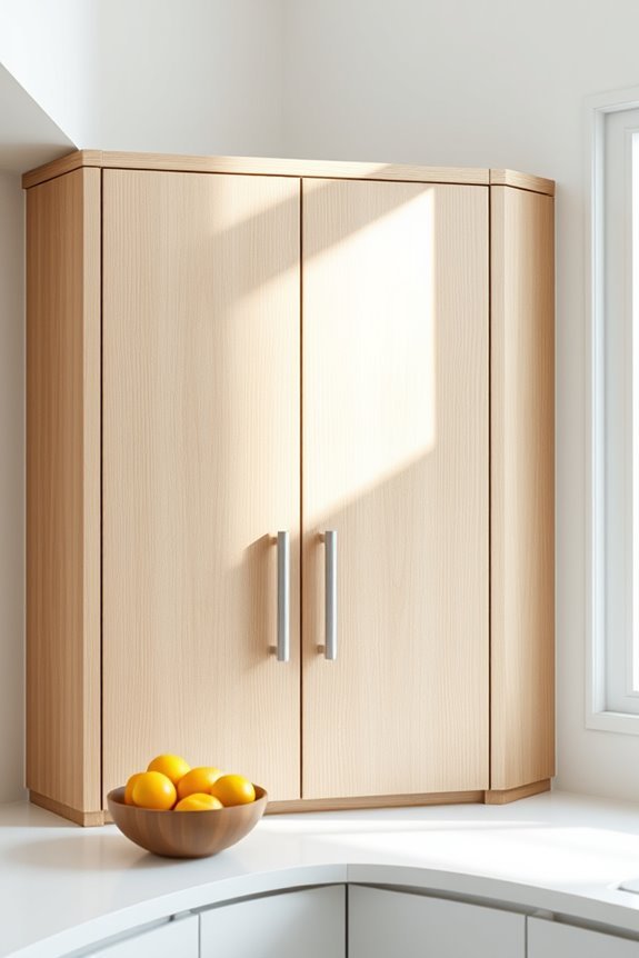 sleek contemporary corner cabinets