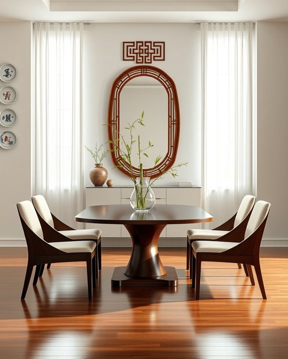 sleek contemporary dining aesthetics