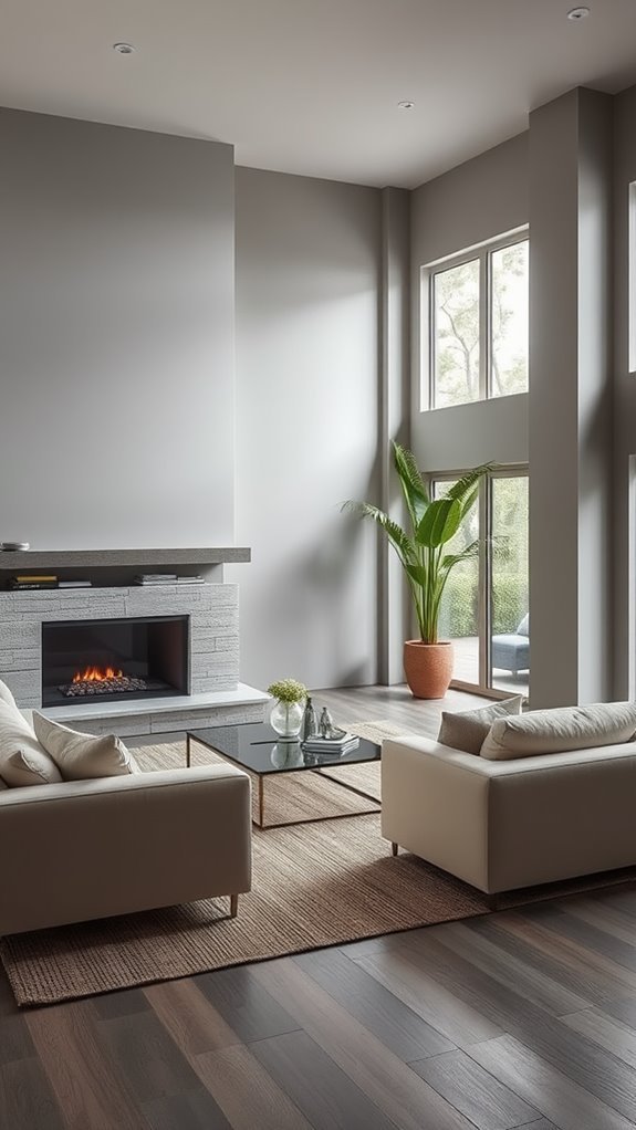 sleek contemporary hearth aesthetic