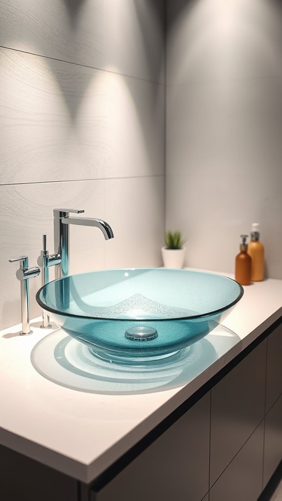 sleek customizable glass sinks